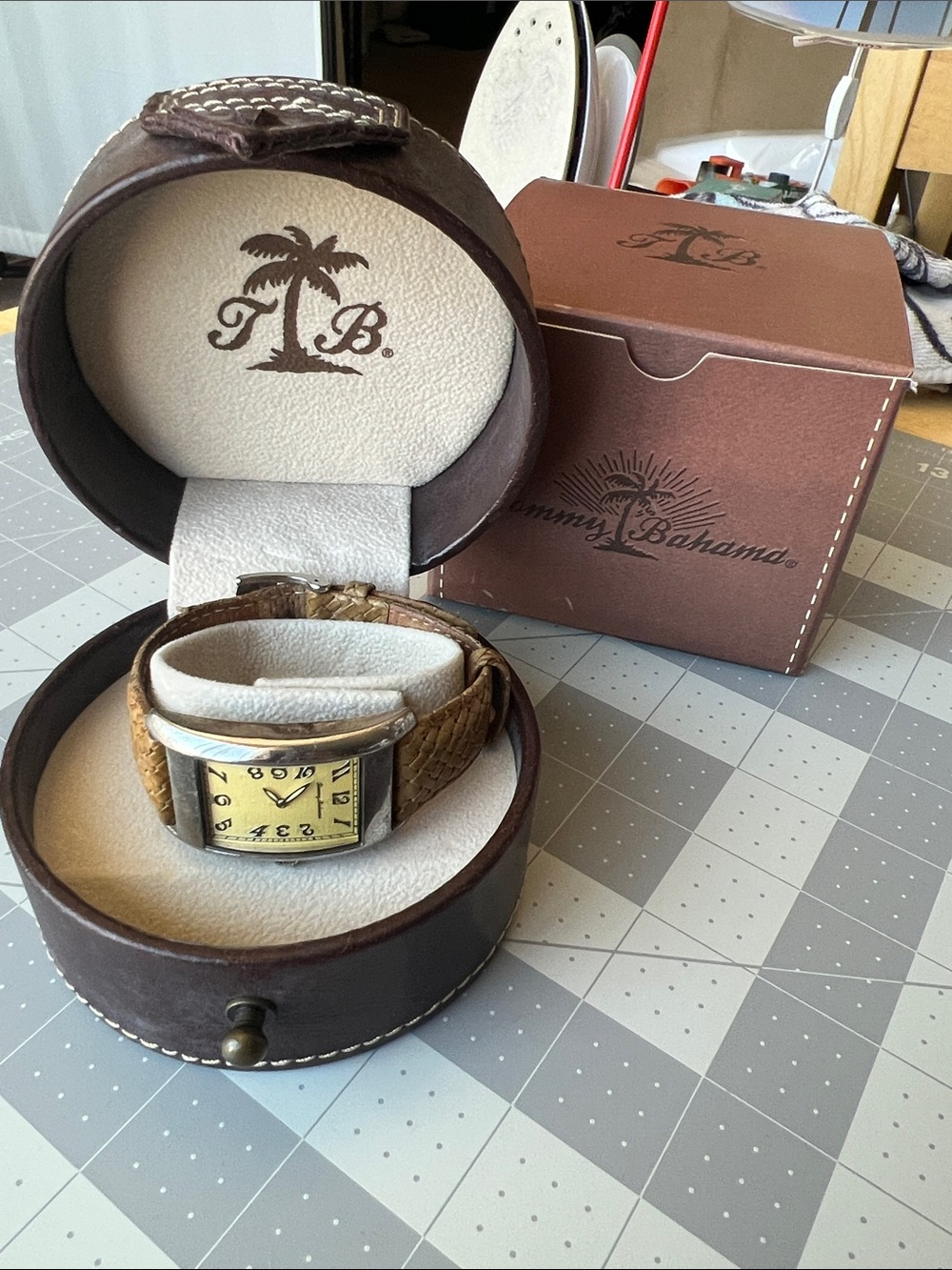 Tommy Bahama TB2050 Stainless Steel Leather Strap Watch